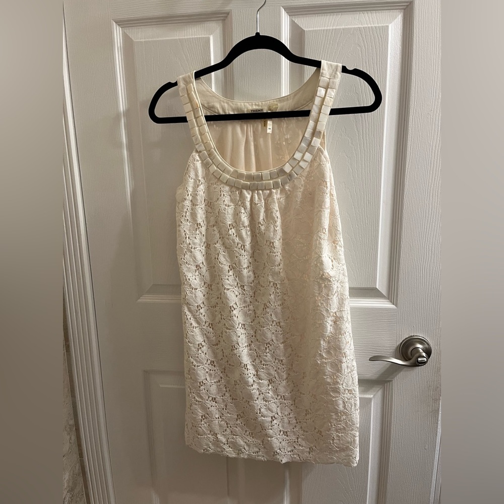 Theme cream casual dress with Shell detail 👗